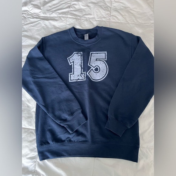 Navy Blue unisex small crewneck #15, 15th Birthday Sweatshirt, 15 Sweatshirt - Picture 1 of 4
